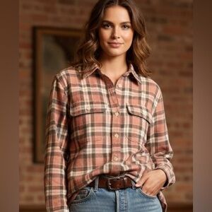 RALPH LAUREN 100% Brushed Cotton Plaid Unisex Shirt 22” ptp / Like New M